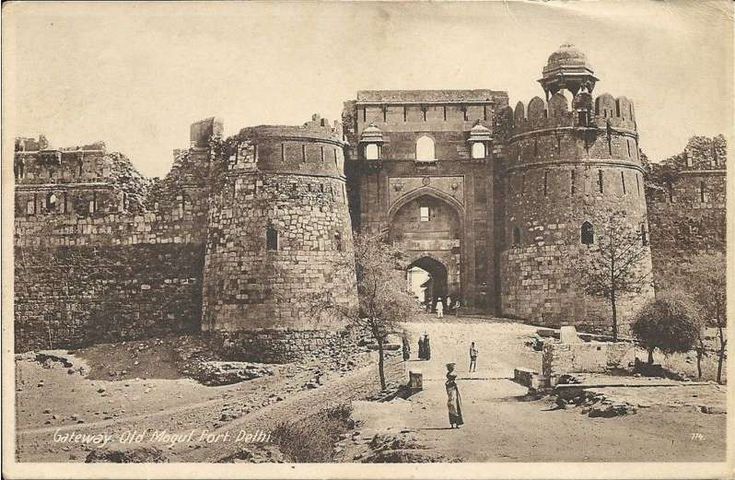An archival photograph of an old fort gateway in Delhi